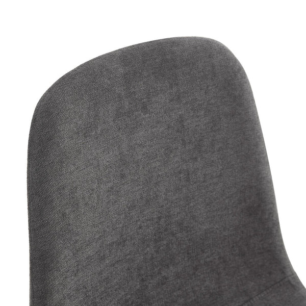 English Elm Table And Chair Set - Modern 64.5" Black Wood Dining Table With 4 Dark Gray Linen-Cotton Chairs W1151S04318-GIGA