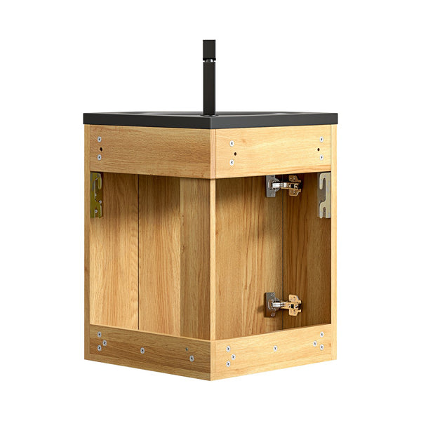English Elm Zuri Corner Floating Bathroom Vanity Woodgrain Plywood Soft Close Matte Basin W2615P406358