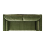 English Elm Nicholi 84" Mid-Century Modern Sofa, Olive Green Performance Velvet