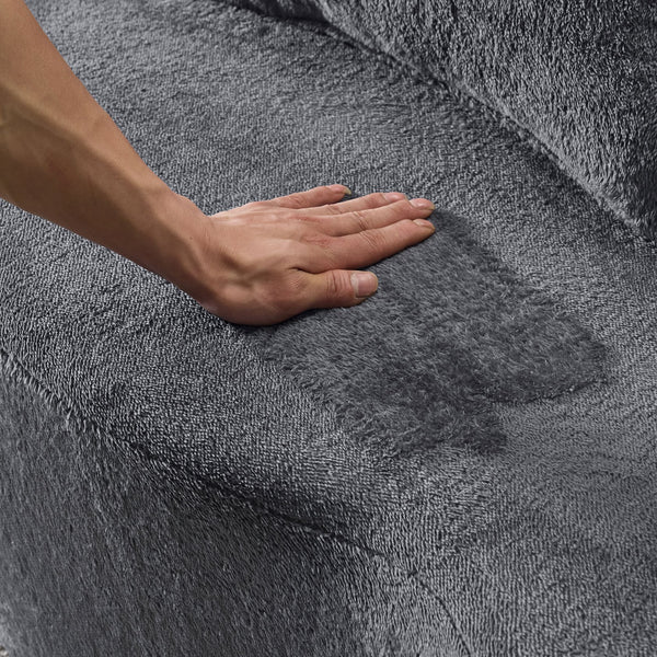 English Elm Queen Foldable Sofa Bed Plush Chenille Futon with High-Density Foam Convertible Sleeper Mattress Comfort Dark Gray W1829P280219