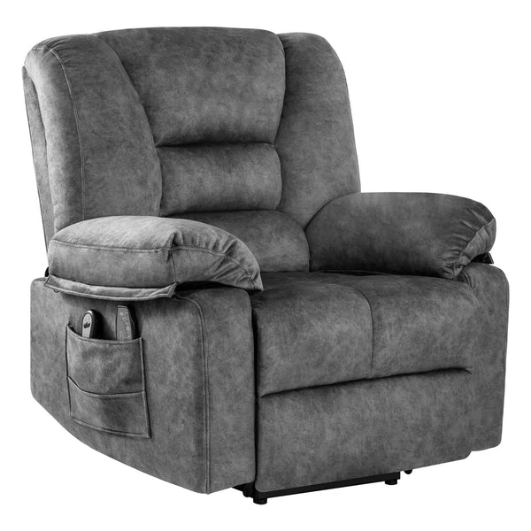 English Elm Power Lift Recliner with Massage & Heat, 8-Point Therapy, Timer & Easy Power Lift Assistance Grey W1403P177439