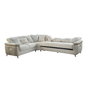 English Elm Argo Contemporary L-shaped Sectional Sofa with Steel Base and Six Seat Capacity Beige B009S02184