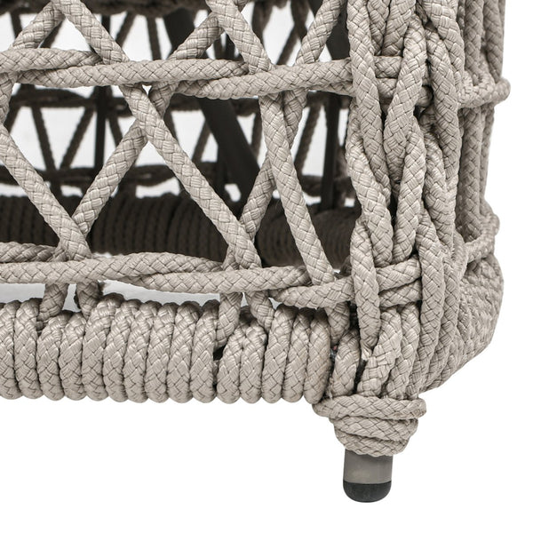 English Elm Jennifer Taylor Home - Everly 63.5" Woven Frame Barrel Loveseat Sofa in Oat Beige – Olefin Rope, Quick-Dry Cushions B2719P245983