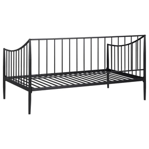 English Elm Jeremy Matte Black Twin Daybed Frame – Powder-Coated Metal, Slim Airy Profile, Sloping Sides & Tapered Posts (Ideal for Kids, Office, Multifunctional Spaces) B062S01354