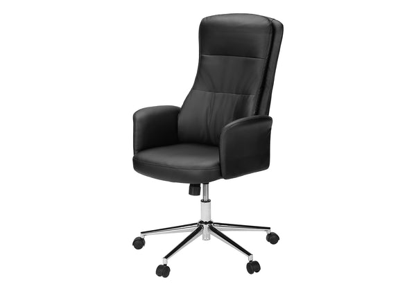 English Elm Office Ergonomic High-back Swivel Chair with Chrome Base and Faux Leather Cushioned Seat B2710P461891