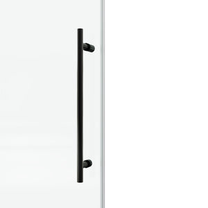 English Elm 60*76"Fixed & Sliding Shower Door - Modern Frameless Clear Glass, Stainless Steel Hardware, Leak-Proof T3177P320601