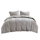 Urban Habitat Darby Casual 3 Piece Cotton Gauze Waffle Weave Duvet Cover Set UH12-2436 Grey