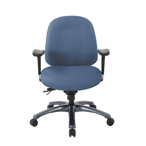 OSP Home Furnishings Multi-function Ergonomic Mid Back Office Chair with Lumbar Support and Titanium Base Blue 8512-R105