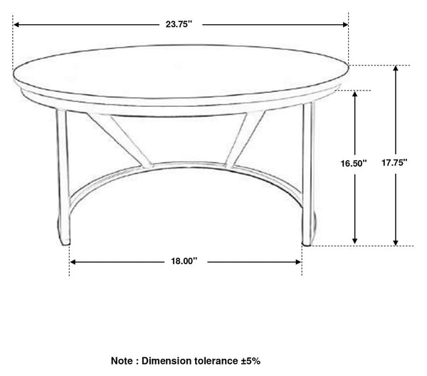 English Elm Wilmington Genuine Marble Top Round Coffee Table with Geometric Matte Black Iron Base B062P447842