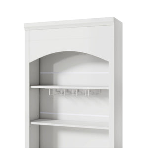 English Elm Modern Tall Kitchen Pantry Set of Two with Faux Marble Top and Glass Holders White SP000175AAK
