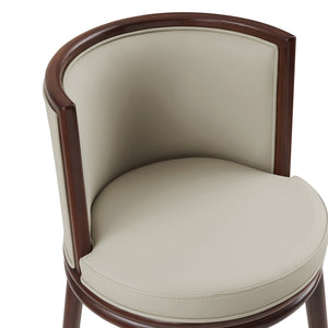 English Elm Evalyn Stone Leatherette Counter Stool with Beech Wood Legs, Stone Gray Upholstery, Commercial Grade Comfort and Walnut Frame (37.6"H) B365P398044