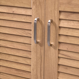 English Elm Multi Functional Shoe Storage Cabinet with Bench and Cushion, 7+3 Adjustable Panels, Ventilated Design for Entryway Oak 51.97 L x 17.32 W x 10.24 H W2948P242706