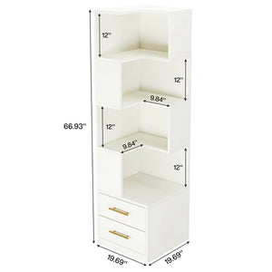 English Elm Sturdy Rotating Corner Plant Stand Four Tier Metal Frame for Indoor Living Spaces T3971P453364