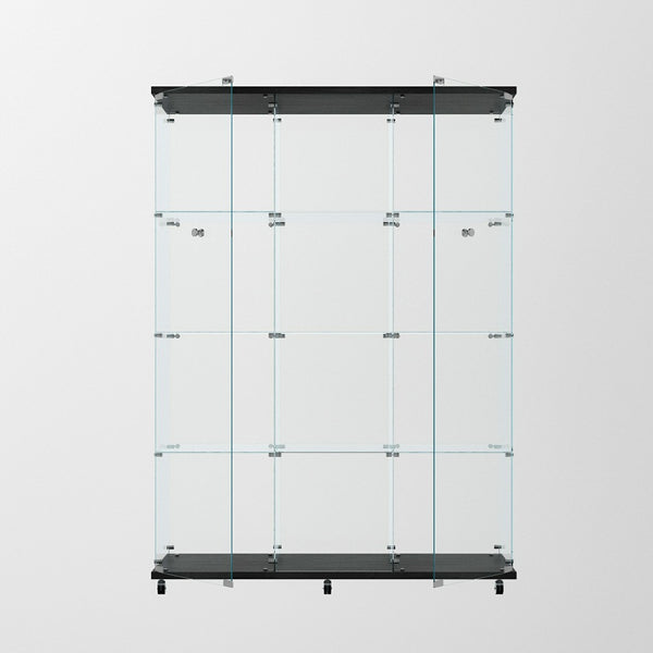 English Elm Tempered Glass Display Cabinet With Bluetooth Led Lights, Lockable Door, Mobile Design For Home & Office W3155S00011-GIGA