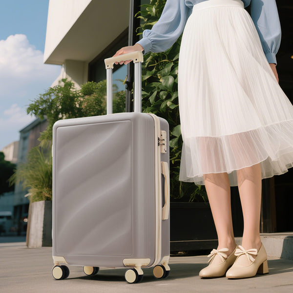 English Elm Luggage 3 Piece Hard Shell Abs Suitcase Set with Spinner Wheels and Tsa Lock Grayish Purple N730P304620V