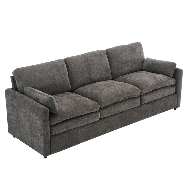 English Elm 101.2" Modular Chenille Sectional Sofa with Tufted Cushions and Deep Seating for Living Room Grey N719S001922E