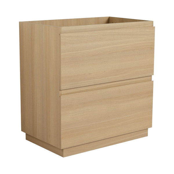English Elm 30" Modern Bathroom Vanity without Sink – 30" Freestanding Engineered Wood Cabinet with Dual Drawers, Waterproof Finish, Easy Assembly Oak W1972P188250
