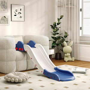 English Elm Qaba 63 Inch Hdpe Indoor Toddler Slide Attaches to Sofa or Bed Safe Fun Blue W2225P249781