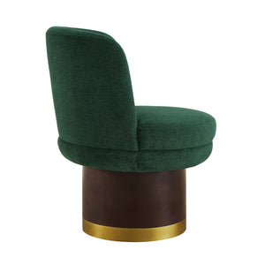 English Elm 360°swivel Chenille Barrel Chair Mid-century Round Seat for Living Room or Bedroom N763P331762F