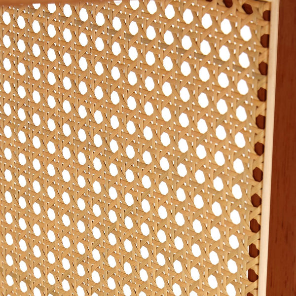 English Elm A natural deep red wooden coffee table with rattan accents, sleek modern design and easy 10-15min assembly W1512P363031