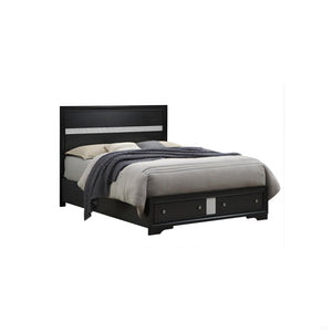 English Elm Madrid Queen Bed In Sleek Black With Built-In Storage, Modern Design & Durable Wood Finish B078S00619