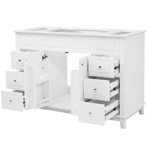 English Elm Christopher Knight Home® - 46" Bathroom Vanity Cabinet Only – 6 Soft-Close Drawers, Double Doors, Pine Legs, Open-Back Design N759P351752K