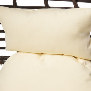 English Elm Christopher Knight Home® - CUTTER Teardrop Wicker Patio Chair with Water‑Resistant Beige Cushion, Metal Resin Frame, Plush Comfort 55787.00MBRN