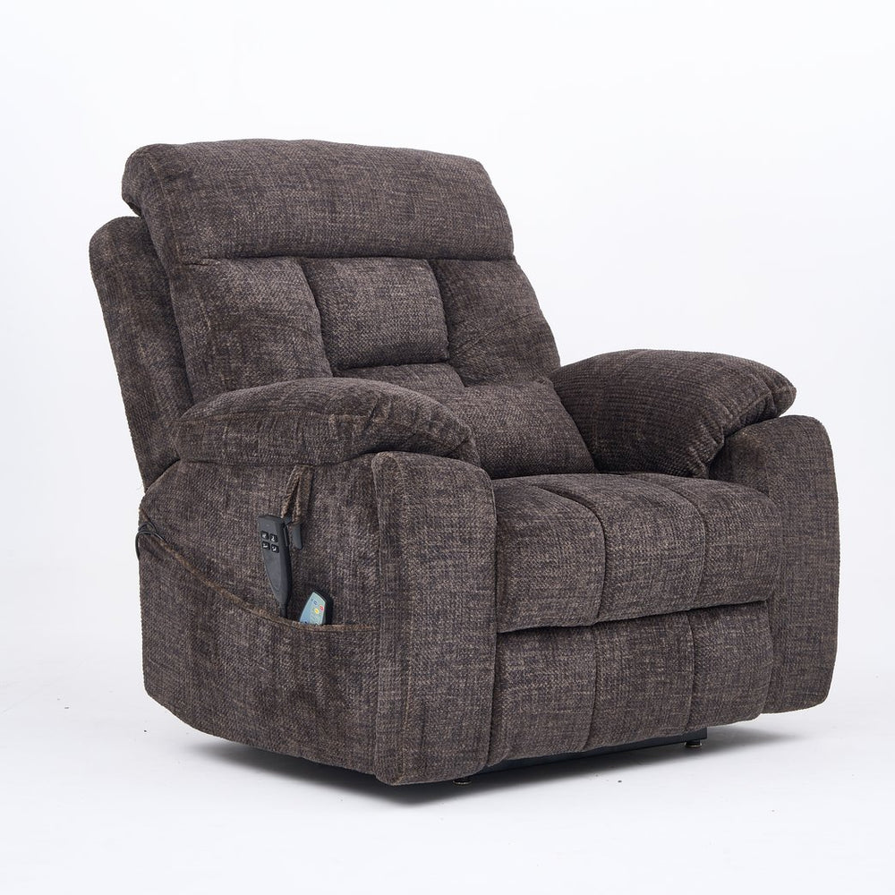 English Elm Old Age Electric Lift Recliner - Plush Velvet Chair With Dual Motors, Massage, Heat & 180° Recline W547S00052