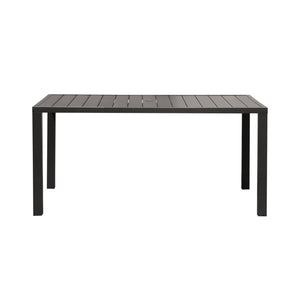 English Elm Outdoor Dining Table For 6 - Durable Rectangular Metal Patio Table With Umbrella Hole For All Seasons W1859P359856