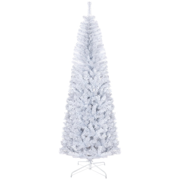 English Elm Homcom 7Ft Slim Douglas Fir Christmas Tree - Unlit, Realistic, Space-Saving Design For Festive Decor W2225P249649