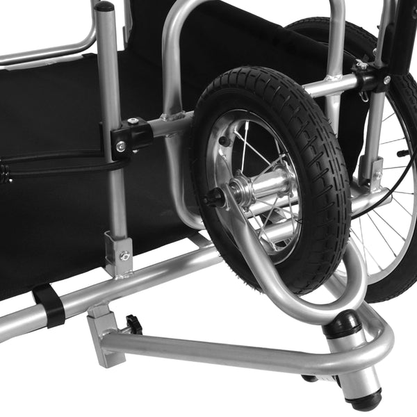 English Elm 3-in-1 Convertible Bike Cargo Trailer Steel Frame 110lb Capacity with Suspension W2932P289394