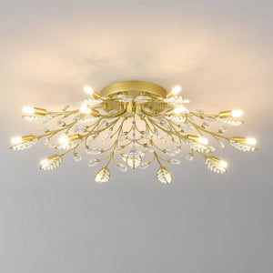English Elm 15-light Gold Farmhouse Chandelier Seeded Glass Shades for Dining Room or Island W5008P466522