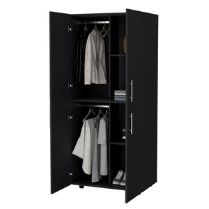 English Elm Wenge 4-Door Armoire – Modern Bathroom Storage Solution With Spacious Design And Rich Finish B062S00562-GIGA