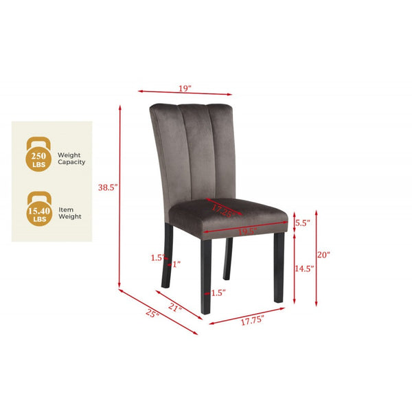 English Elm Cedar Channel-Tufted Velvet Dining Chairs Set of 2 — Plush Brown Seats, Modern Comfort & Durability B011P361974