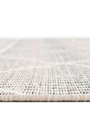 Unique Loom Outdoor Trellis Dalyan Machine Made Striped Rug Gray, Ivory/Beige 5' 4" x 6' 1"