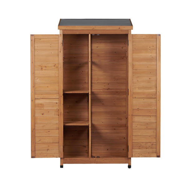 English Elm Outdoor Cedar Storage Cabinet Farmhouse Vertical Shed for Backyard Patio Garden Tools W2640P291256