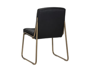 Sunpan Anton Dining Chair – Stylish Bravo Cream Faux Leather with Rustic Bronze Frame for Modern Spaces Vintage Black