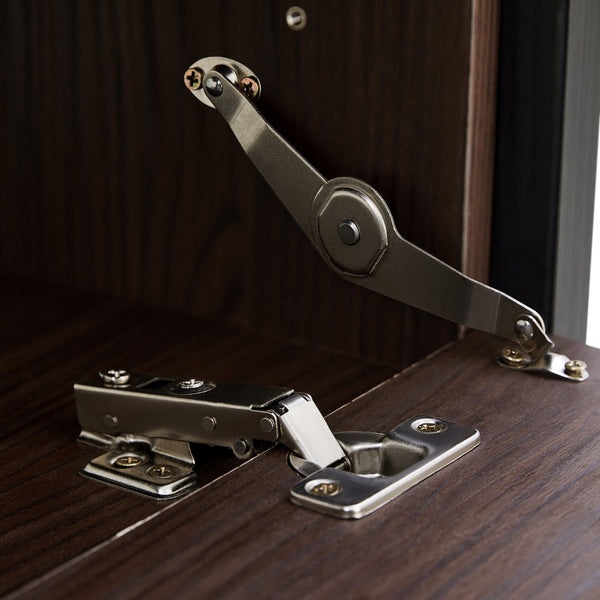 English Elm Set of 2 Extendable Rotating Storage Cabinets 32.5"-58.8" W, Black & Walnut Modern Buffet Sideboard SN845P261744D