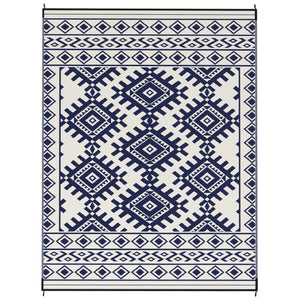 English Elm Outsunny Reversible Polypropylene Outdoor Rug Geometric Pattern Waterproof Patio Camping W2225P485554