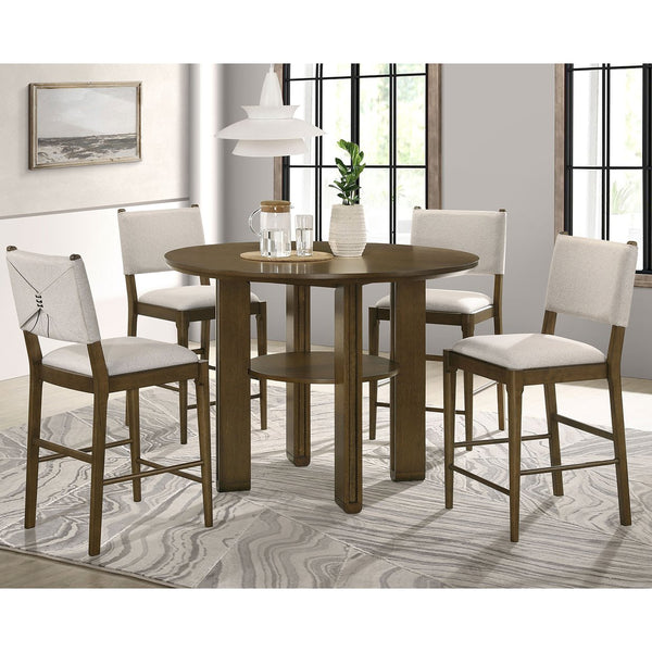 English Elm Crispin Textured Upholstered Counter Chairs Set of 2 – Tan Fabric, Brown Wood Frame, Padded Comfort (2) B062P375507