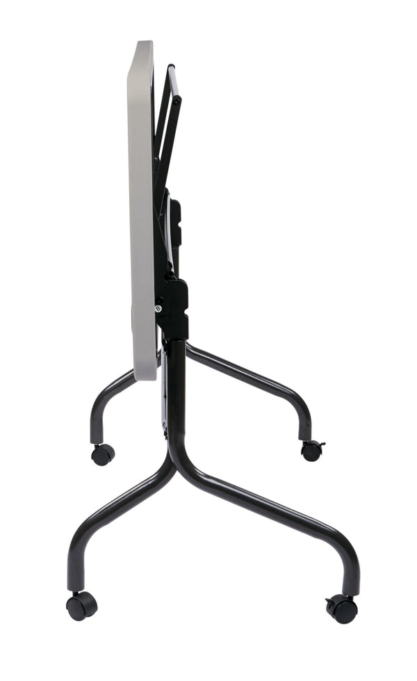 OSP Home Furnishings 4’ 4' Resin Flip Top Folding Table with Locking Casters for Events and Training Rooms 5’ FT6635