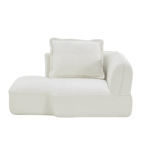 English Elm 122" L-shaped Sectional with Deep Chaise High Density Foam Low Profile Living Room Sofa Beige N767P371309W
