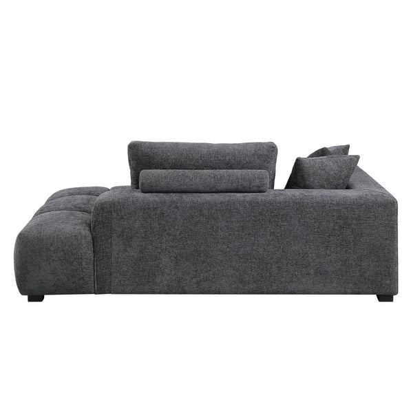 English Elm Chosen Chenille Sectional Sofa with Toss Pillows and Dual Chaises, Pocket Coil Seats, Durable Frame Gray 42.5 L x 83 W x 16.5 H B2726S00037