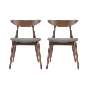 English Elm 5-piece Mid-century Rubberwood Dining Set with Upholstered Chairs for Small Spaces Light Gray,Walnut N759S003011D