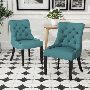 English Elm Christopher Knight Home® - CHENEY Tufted Dining Chairs Set of 2 - Contemporary Upholstered Seats, Sloped Arms, Espresso Legs 54181.00FDTE
