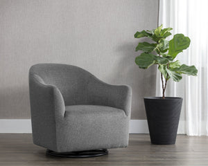 Sunpan SILVANA Glider Lounge Chair - Modern Belfast Koala Grey with 360° Swivel & Supportive Comfort 107421