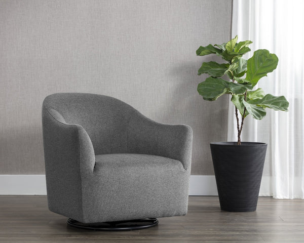 Sunpan SILVANA Glider Lounge Chair - Modern Belfast Koala Grey with 360° Swivel & Supportive Comfort 107421