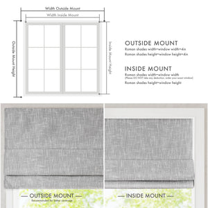 English Elm 1-piece Cordless Blackout Roman Shade Linen-look Slub Fabric for Bedroom Privacy B035P437525