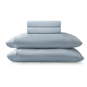 English Elm 4-piece Queen Nylon Spandex Sheet Set Moisture Wicking Stretch Fabric for Hot Sleepers Blue B035P408287