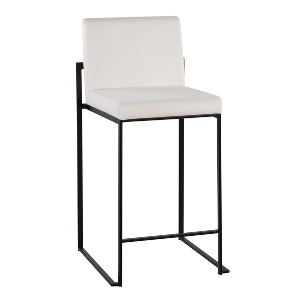English Elm Contemporary High Back Upholstered Counter Stools with Steel Frame for Kitchen Island B202P221986
